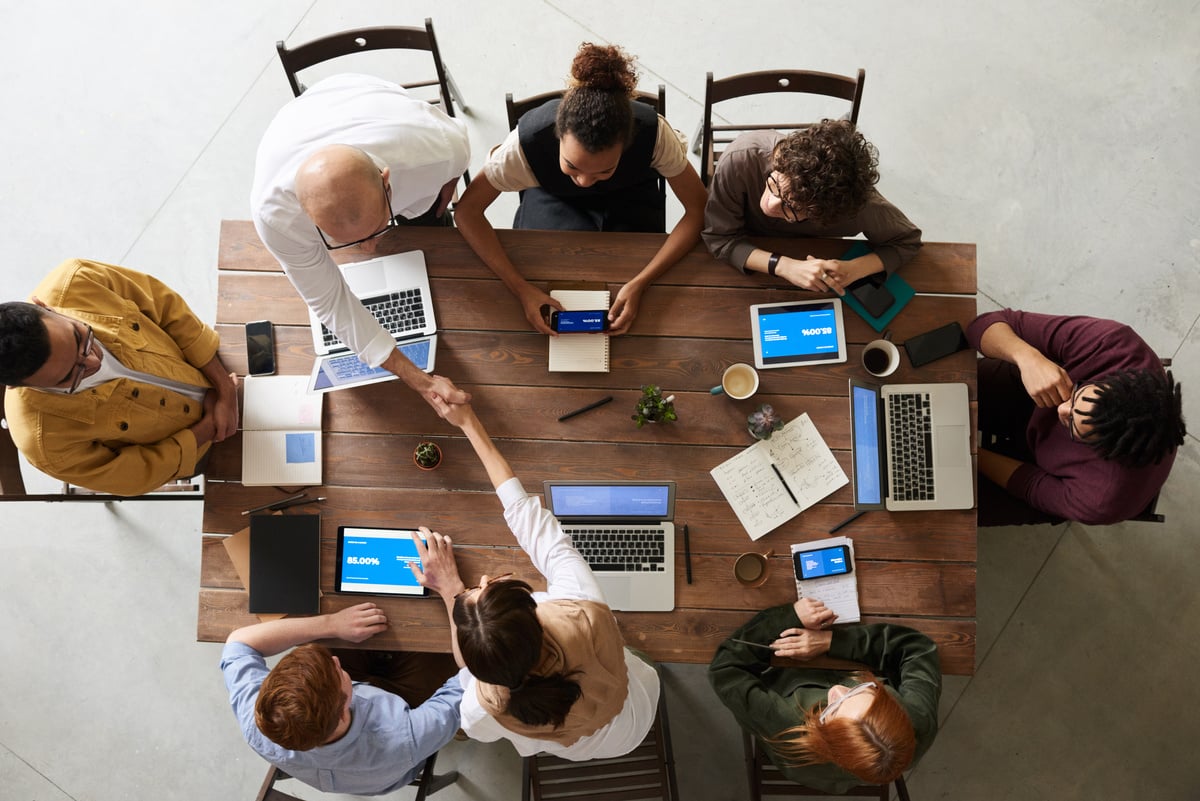 Diverse team of professionals in a meeting